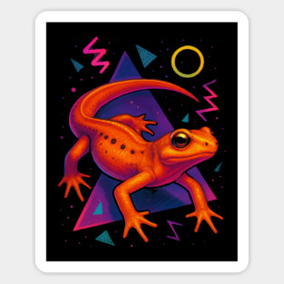 Retro Neon Eastern Newt Sticker