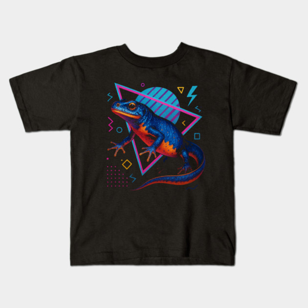 Retro Neon Alpine Newt Kids T-Shirt by Reptiq's Store