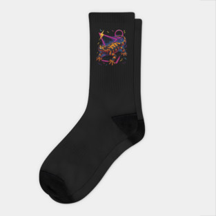 Retro Neon Iranian Kaiser Newt Socks