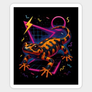 Retro Neon Iranian Kaiser Newt Magnet