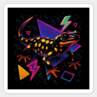 Retro Neon Lake Urmia Newt Sticker