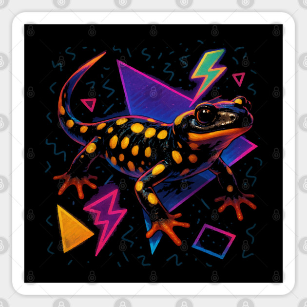Retro Neon Lake Urmia Newt Sticker by Reptiq's Store