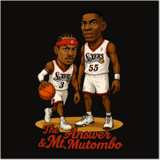 Allen Iverson & Dikembe Mutombo Sixers Shirt design Posters and Art
