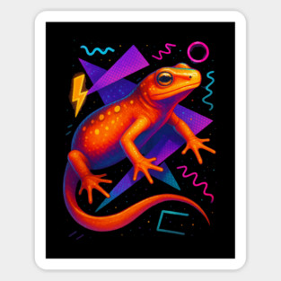 Retro Neon Red Eft Sticker