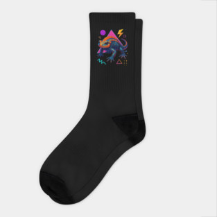 Retro Neon Chinese Emperor Newt Socks