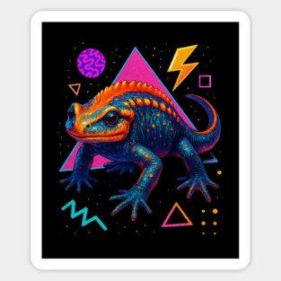 Retro Neon Chinese Emperor Newt Sticker