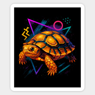 Retro Neon Russian Tortoise Magnet