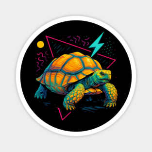 Retro Neon Elongated Tortoise Magnet