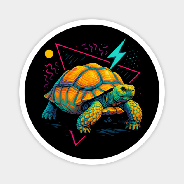 Retro Neon Elongated Tortoise Magnet by Reptiq's Store