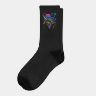 Retro Neon Peninsula Cooter Turtle Socks