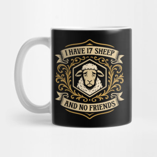 I Have 17 Sheeps and No Friends Funny Board Game Mug