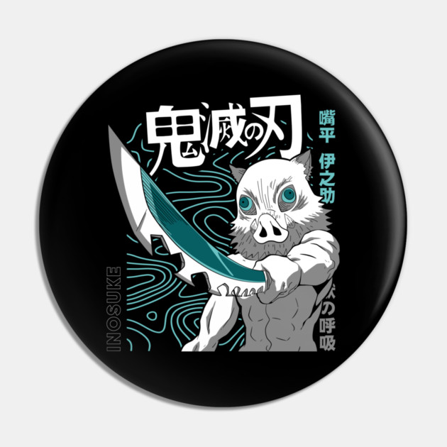 Demon Slayer Inosuke Hashibira Battle Stance Pin by Otaku Vibes