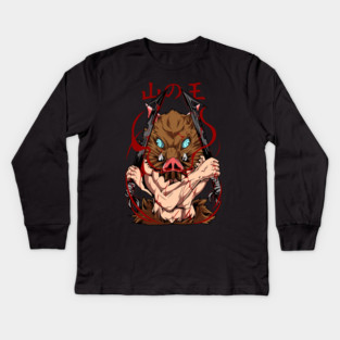 Demon Slayer Inosuke Dual Blade Fury Kids Long Sleeve T-Shirt