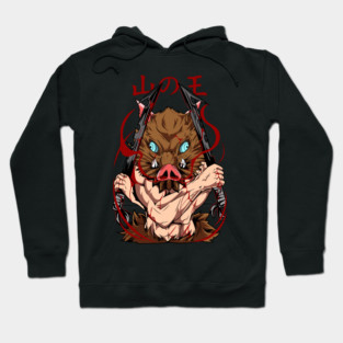 Demon Slayer Inosuke Dual Blade Fury Hoodie