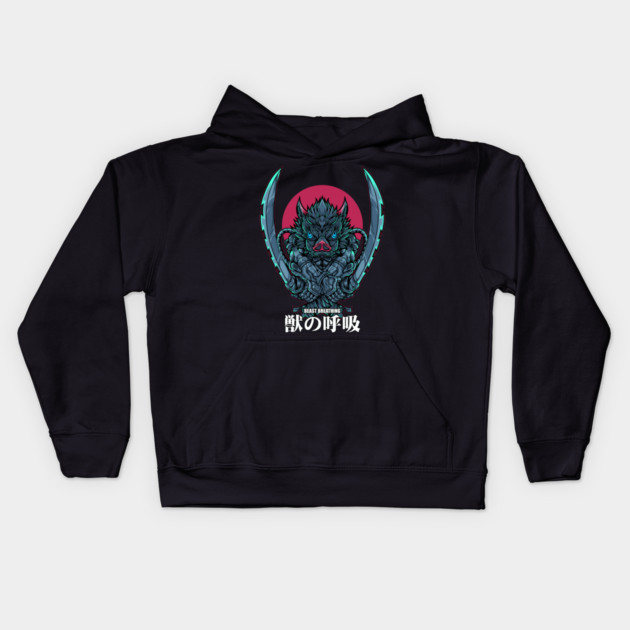 Demon Slayer Inosuke Boar Head Power Kids Hoodie by Otaku Vibes