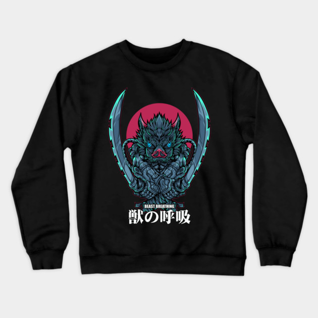 Demon Slayer Inosuke Boar Head Power Crewneck Sweatshirt by Otaku Vibes