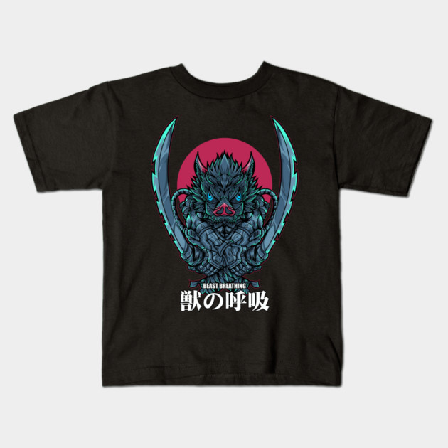 Demon Slayer Inosuke Boar Head Power Kids T-Shirt by Otaku Vibes