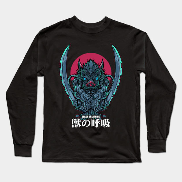 Demon Slayer Inosuke Boar Head Power Long Sleeve T-Shirt by Otaku Vibes