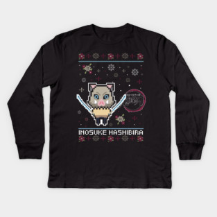 Chibi Inosuke - Demon Slayer Kids Long Sleeve T-Shirt