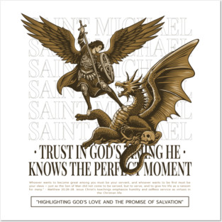 Saint Michael Archangel and the Dragon God's Love and The Promise of Salvation Posters and Art