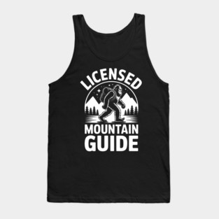 Legendary Sasquatch Mountain Guide in Nighttime Wilderness Scene Tank Top