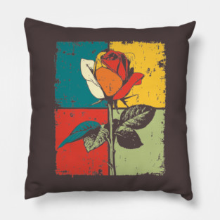 Graphic Rose Pop Art | Modern Floral for Kids Pillow