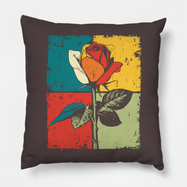 Graphic Rose Pop Art | Modern Floral for Kids Pillow by TuncGK