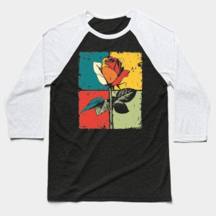 Graphic Rose Pop Art | Modern Floral for Kids Baseball T-Shirt