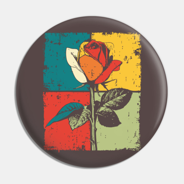 Graphic Rose Pop Art | Modern Floral for Kids Pin by TuncGK