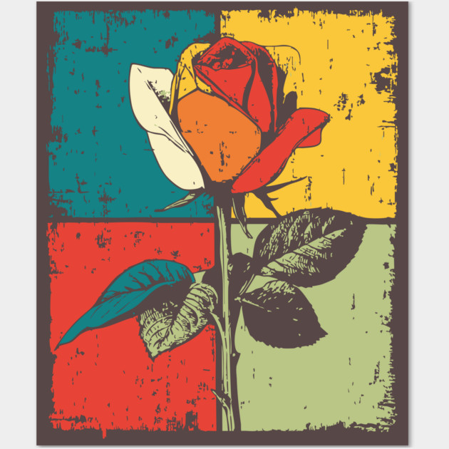 Graphic Rose Pop Art | Modern Floral for Kids Wall Art by TuncGK