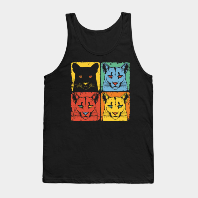 Cougar Pop Art Print for Kids Pop Art Style Tank Top by TuncGK