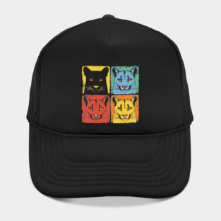 Cougar Pop Art Print for Kids Pop Art Style Hat