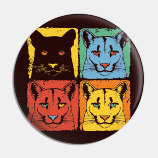 Cougar Pop Art Print for Kids Pop Art Style Pin