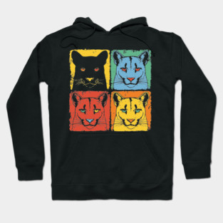 Cougar Pop Art Print for Kids Pop Art Style Hoodie