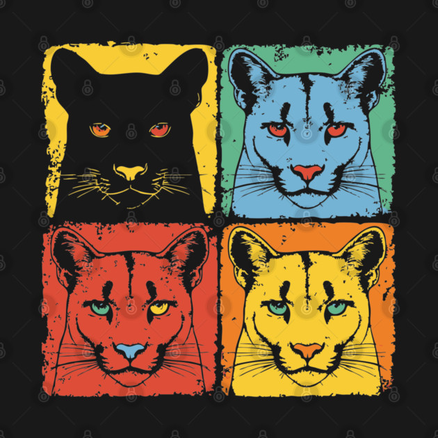 Cougar Pop Art Print for Kids Pop Art Style by TuncGK