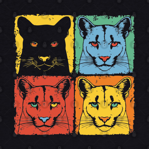 Cougar Pop Art Print for Kids Pop Art Style by TuncGK