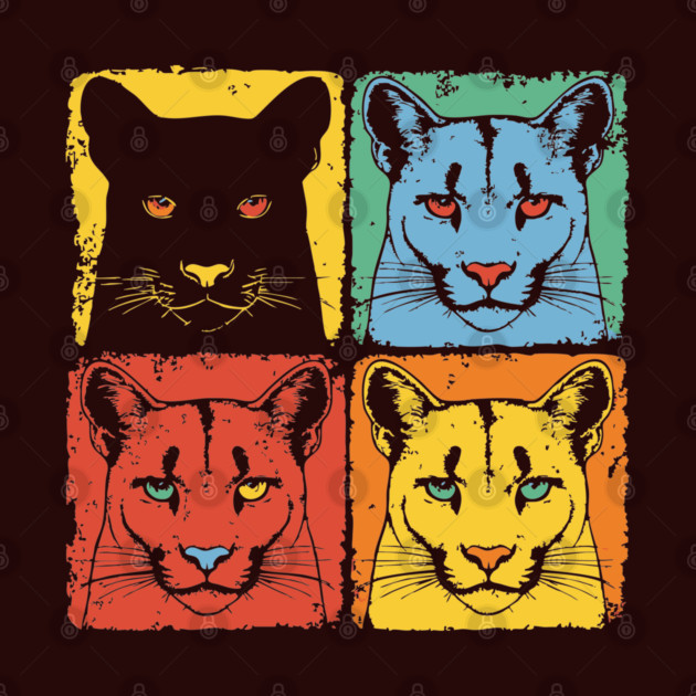 Cougar Pop Art Print for Kids Pop Art Style by TuncGK