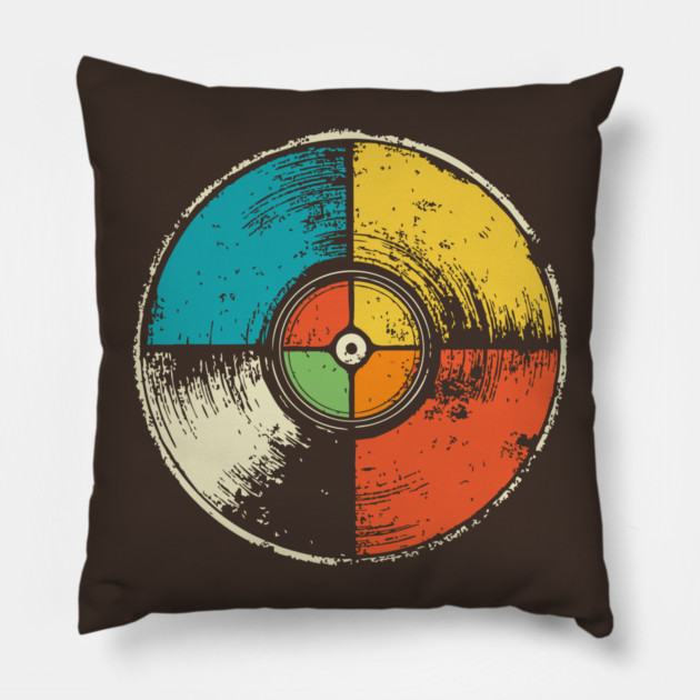 Retro Vinyl Record Pop Art | Music Lover Gift Pillow by TuncGK