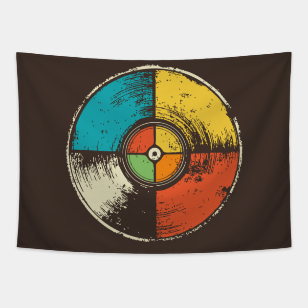 Retro Vinyl Record Pop Art | Music Lover Gift Tapestry by TuncGK