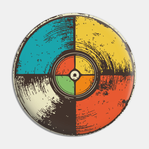 Retro Vinyl Record Pop Art | Music Lover Gift Pin by TuncGK
