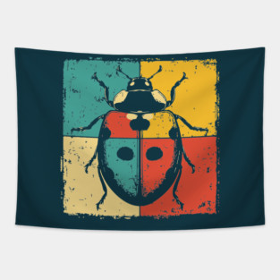 Graphic Ladybug Art | Pop Art Insect for Kids Tapestry