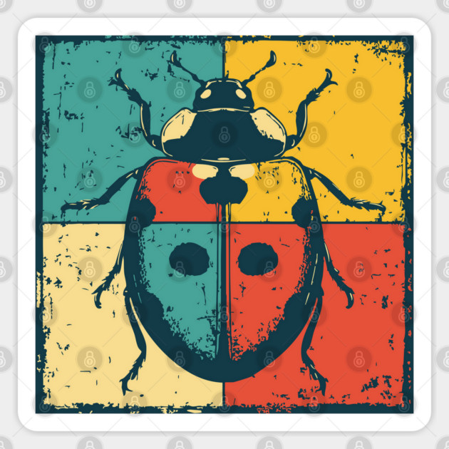 Graphic Ladybug Art | Pop Art Insect for Kids Sticker by TuncGK