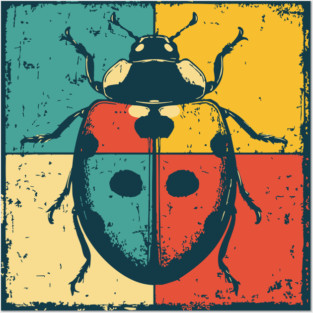 Graphic Ladybug Art | Pop Art Insect for Kids Posters and Art