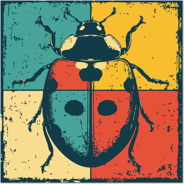 Graphic Ladybug Art | Pop Art Insect for Kids Wall Art by TuncGK