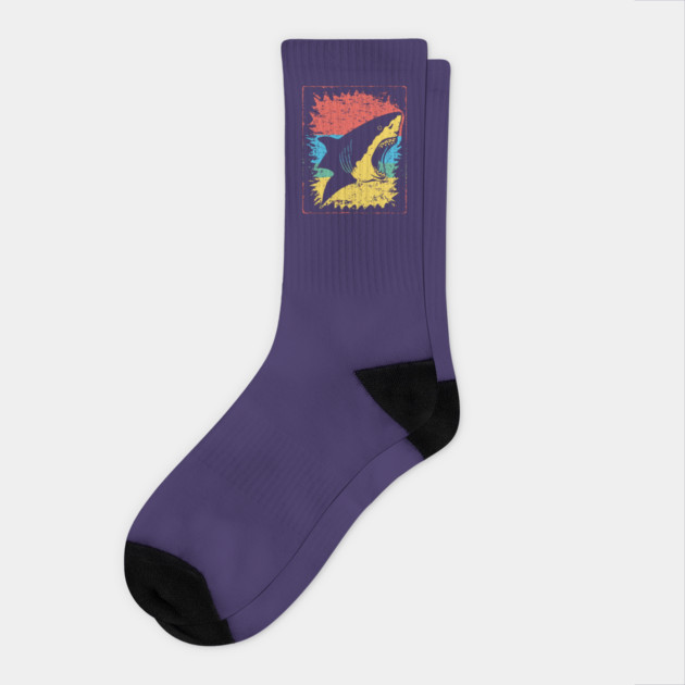 Great White Shark Pop Art | Cool Ocean Predator Socks by TuncGK