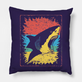 Great White Shark Pop Art | Cool Ocean Predator Pillow