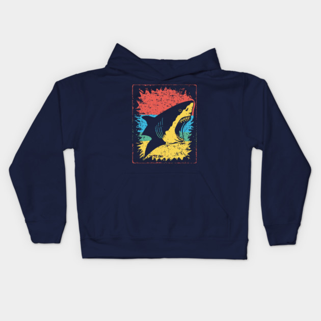 Great White Shark Pop Art | Cool Ocean Predator Kids Hoodie by TuncGK