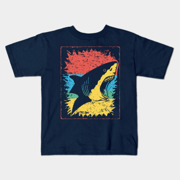 Great White Shark Pop Art | Cool Ocean Predator Kids T-Shirt by TuncGK