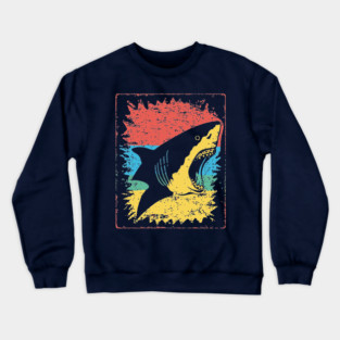 Great White Shark Pop Art | Cool Ocean Predator Crewneck Sweatshirt