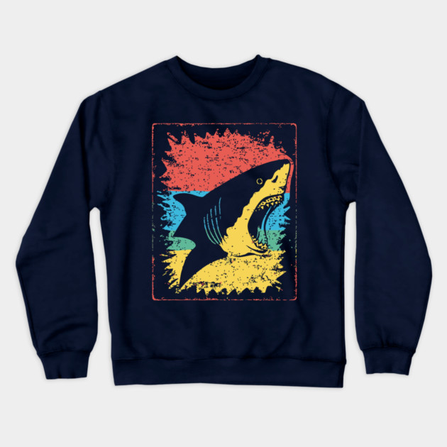 Great White Shark Pop Art | Cool Ocean Predator Crewneck Sweatshirt by TuncGK